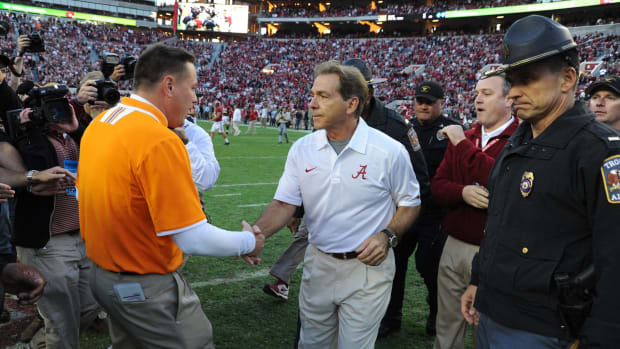 Butch Jones and Nick Saban